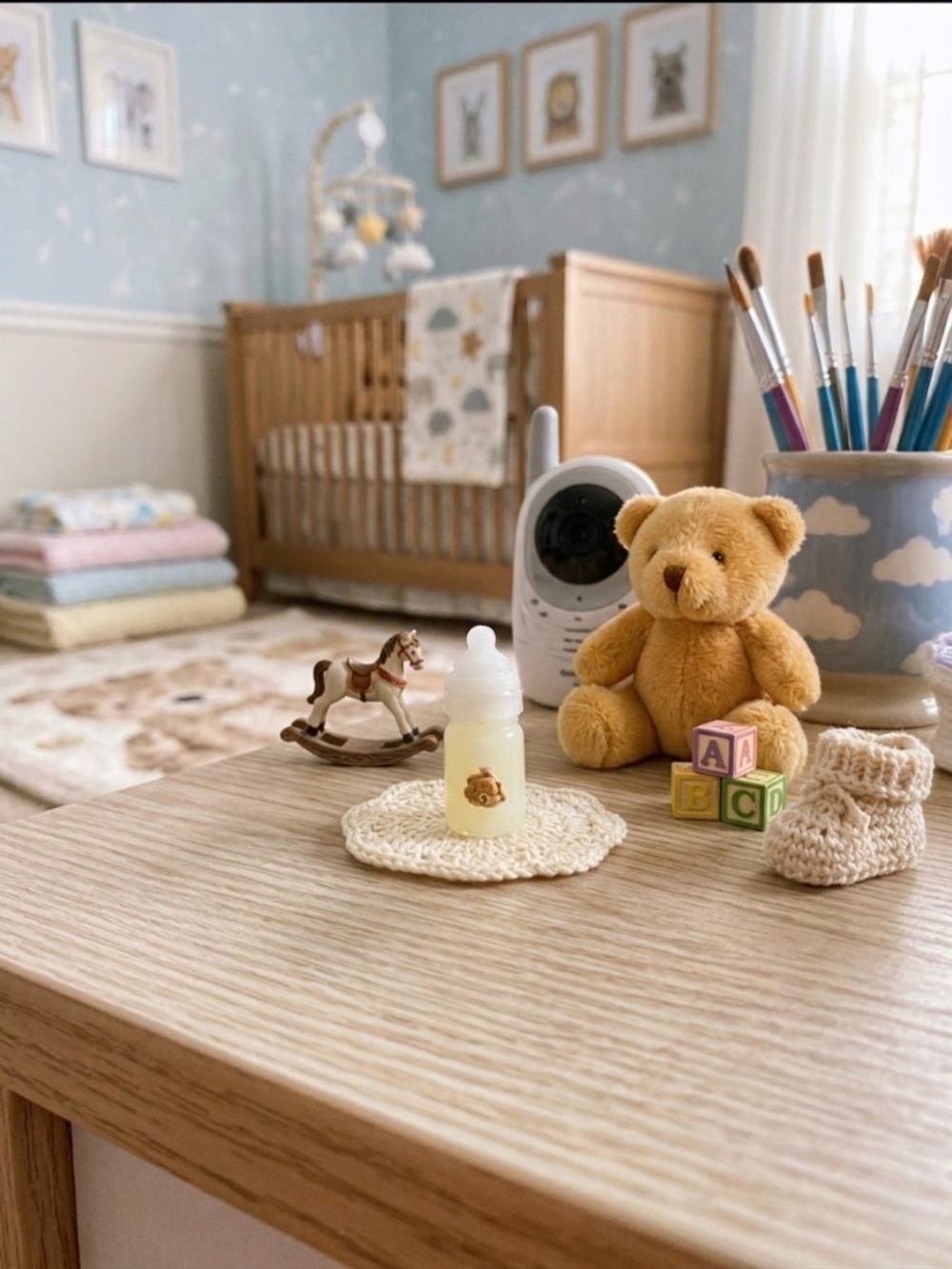 Teddy Micro Baby Doll Glass Bottles
